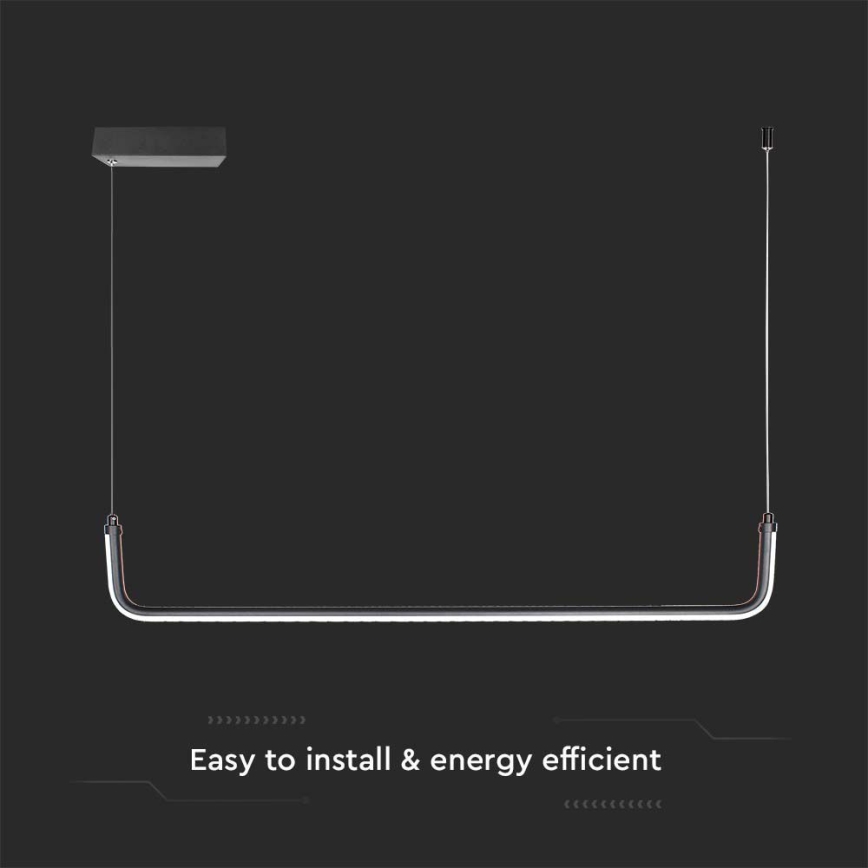 LED Hanglamp aan een koord LED/12W/230V 4000K 90 cm zwart