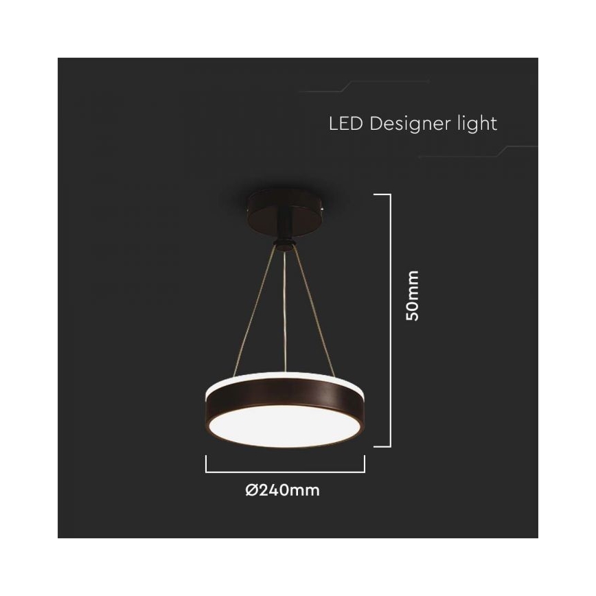 LED Hanglamp aan een koord LED/12W/230V 4000K zwart