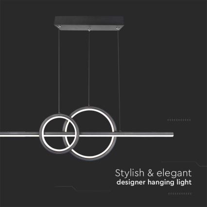 LED Hanglamp aan een koord LED/15W/230V 4000K 80 cm zwart