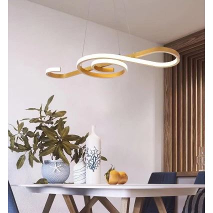 LED Hanglamp aan een koord LED/18W/230V 3000K goud