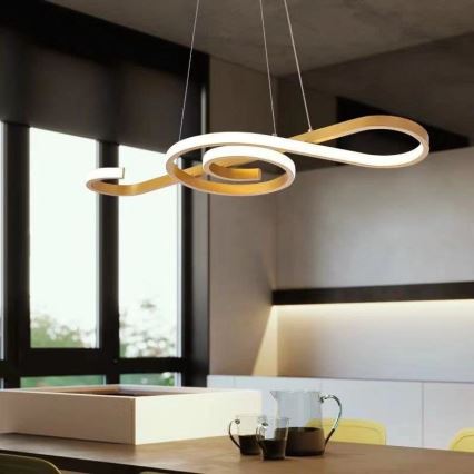 LED Hanglamp aan een koord LED/18W/230V 3000K goud