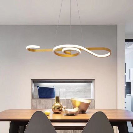 LED Hanglamp aan een koord LED/18W/230V 3000K goud