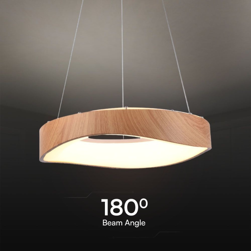 LED Hanglamp aan een koord LED/18W/230V 3000K ø 40 cm bruin