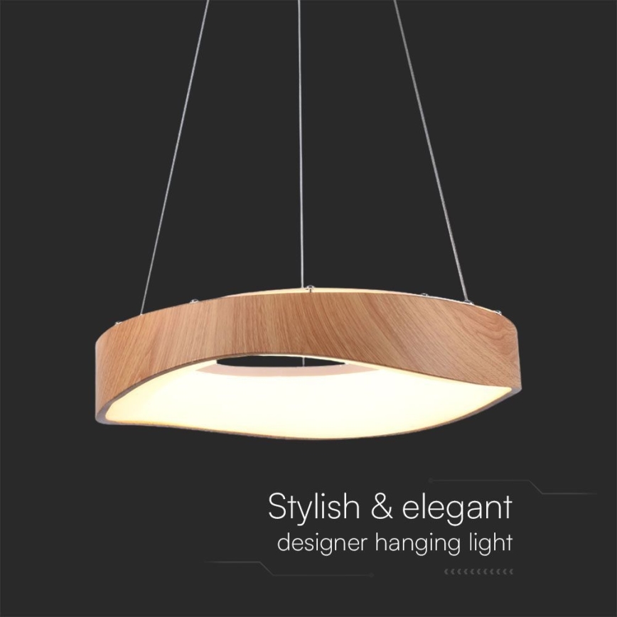 LED Hanglamp aan een koord LED/18W/230V 3000K ø 40 cm bruin