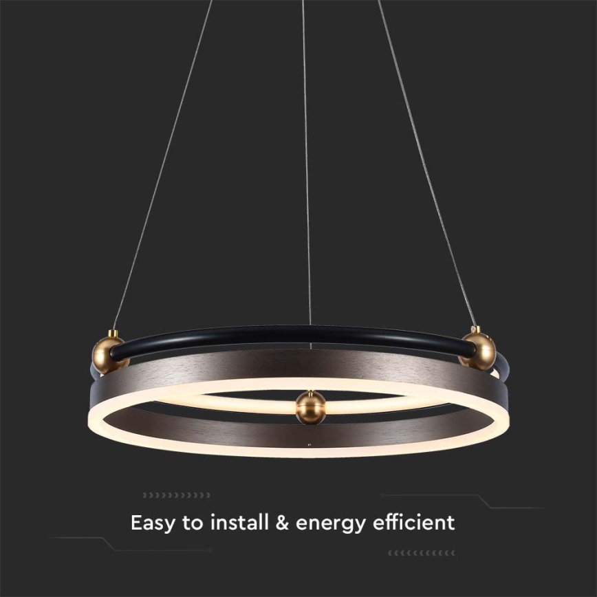 LED Hanglamp aan een koord LED/20W/230V 3000K diameter 42 cm bruin