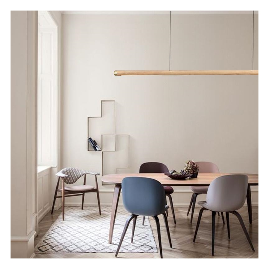 LED Hanglamp aan een koord LED/22W/230V 4000K 120 cm essehout/massief hout