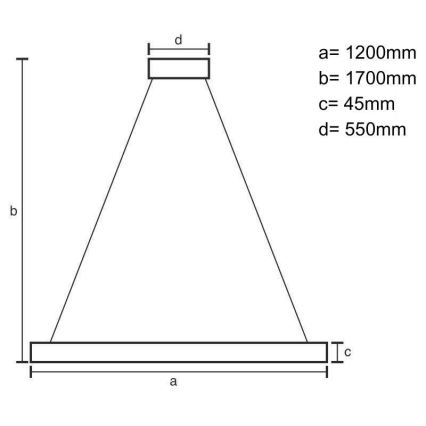 LED Hanglamp aan een koord LED/22W/230V 4000K 120 cm grenen/massief hout