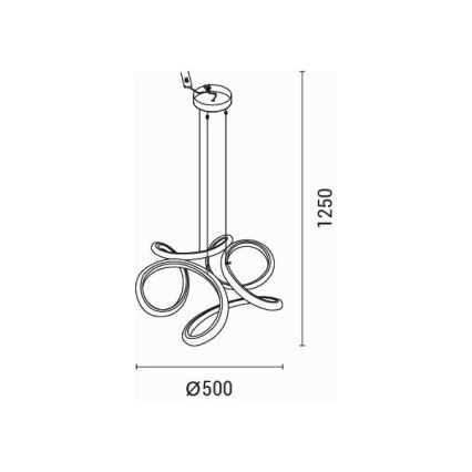 LED Hanglamp aan een koord LED/24W/230V 3000K 50x120 cm