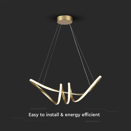 LED Hanglamp aan een koord LED/24W/230V 3000K goud