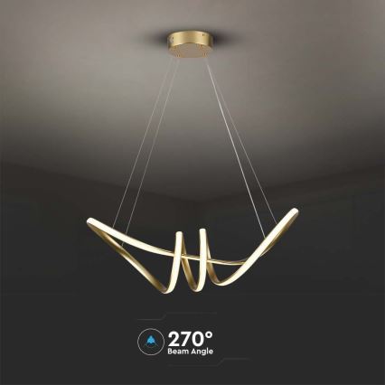 LED Hanglamp aan een koord LED/24W/230V 3000K goud