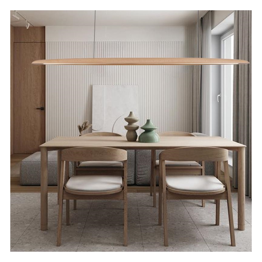 LED Hanglamp aan een koord LED/26W/230V 4000K 150 cm beuken/massief hout