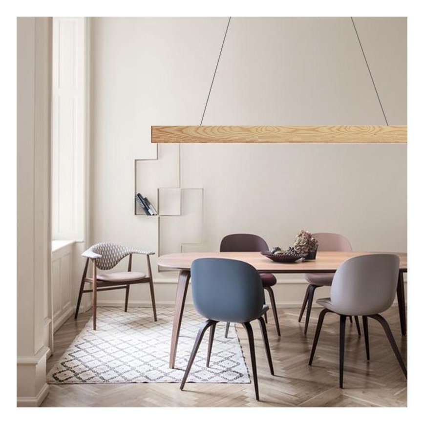 LED Hanglamp aan een koord LED/26W/230V 4000K 150 cm essehout/massief hout