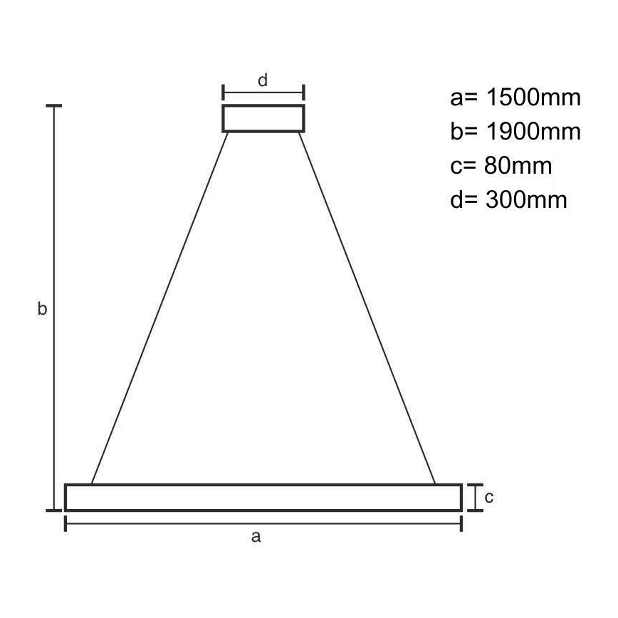 LED Hanglamp aan een koord LED/26W/230V 4000K 150 cm essehout/massief hout