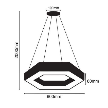 LED Hanglamp aan een koord LED/28W/230V 4000K diameter 60 cm