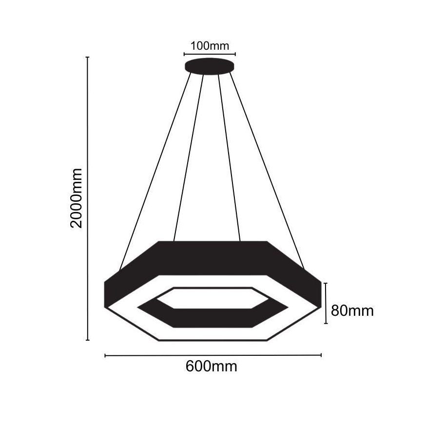 LED Hanglamp aan een koord LED/28W/230V 4000K diameter 60 cm