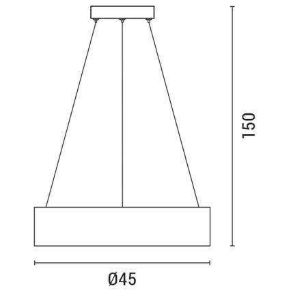 LED Hanglamp aan een koord LED/30W/230V 3000K diameter 45 cm zwart/eiken