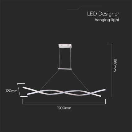 LED Hanglamp aan een koord LED/30W/230V 4000K wit