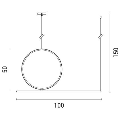 LED Hanglamp aan een koord LED/32W/230V 3000K zwart