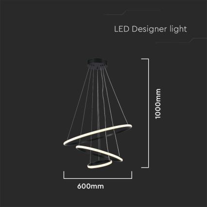 LED Hanglamp aan een koord LED/32W/230V 3000K zwart