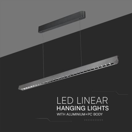LED Hanglamp aan een koord LED/36W/230V 3000/4000/6400K antraciet