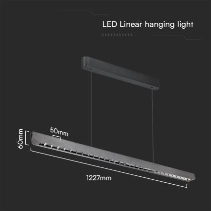 LED Hanglamp aan een koord LED/36W/230V 3000/4000/6400K antraciet
