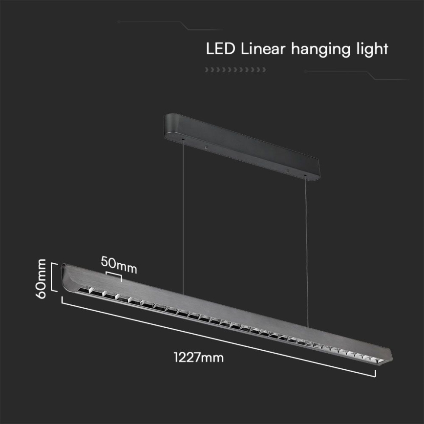LED Hanglamp aan een koord LED/36W/230V 3000/4000/6400K antraciet