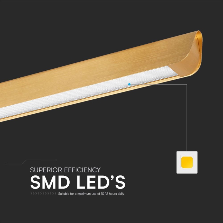 LED Hanglamp aan een koord LED/36W/230V 3000/4000/6400K goud