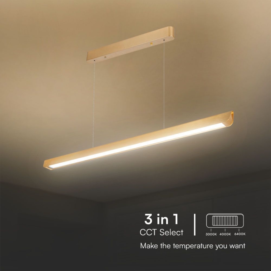 LED Hanglamp aan een koord LED/36W/230V 3000/4000/6400K goud