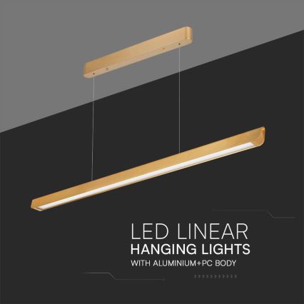 LED Hanglamp aan een koord LED/36W/230V 3000/4000/6400K goud