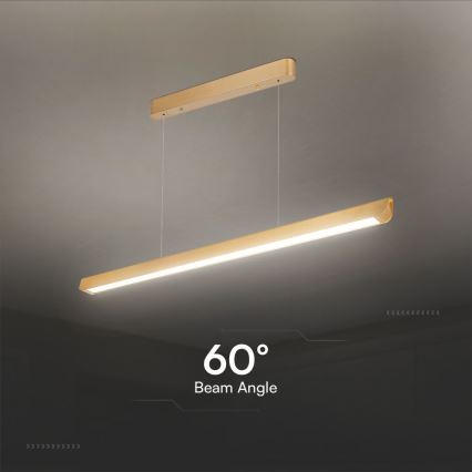 LED Hanglamp aan een koord LED/36W/230V 3000/4000/6400K goud