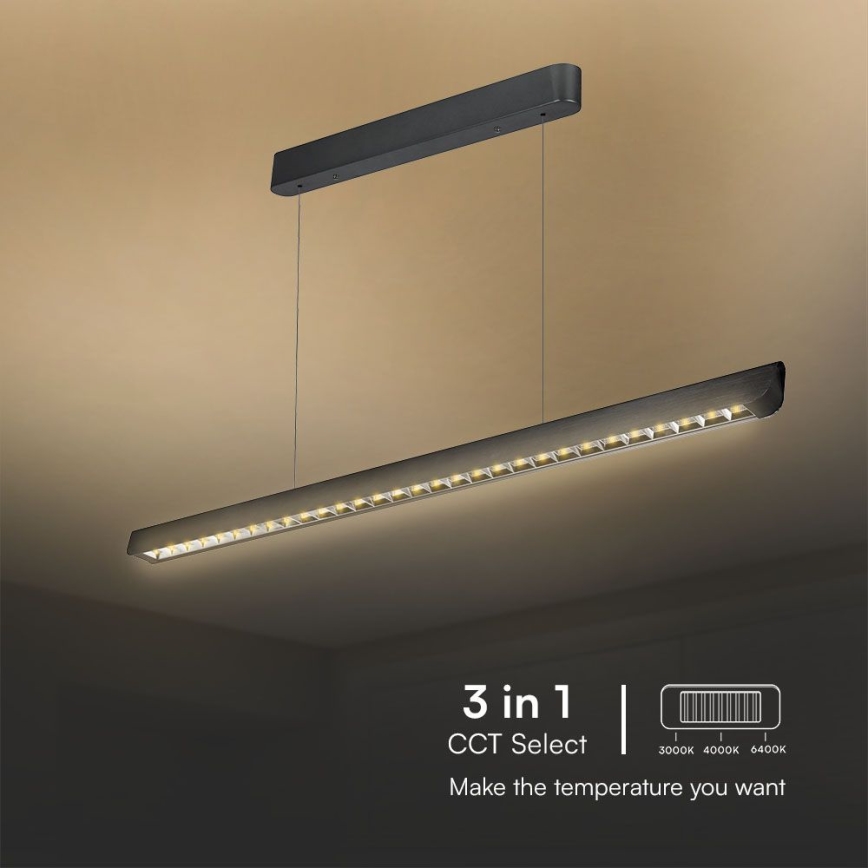 LED Hanglamp aan een koord LED/36W/230V 3000/4000/6400K zwart