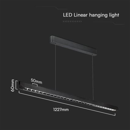 LED Hanglamp aan een koord LED/36W/230V 3000/4000/6400K zwart