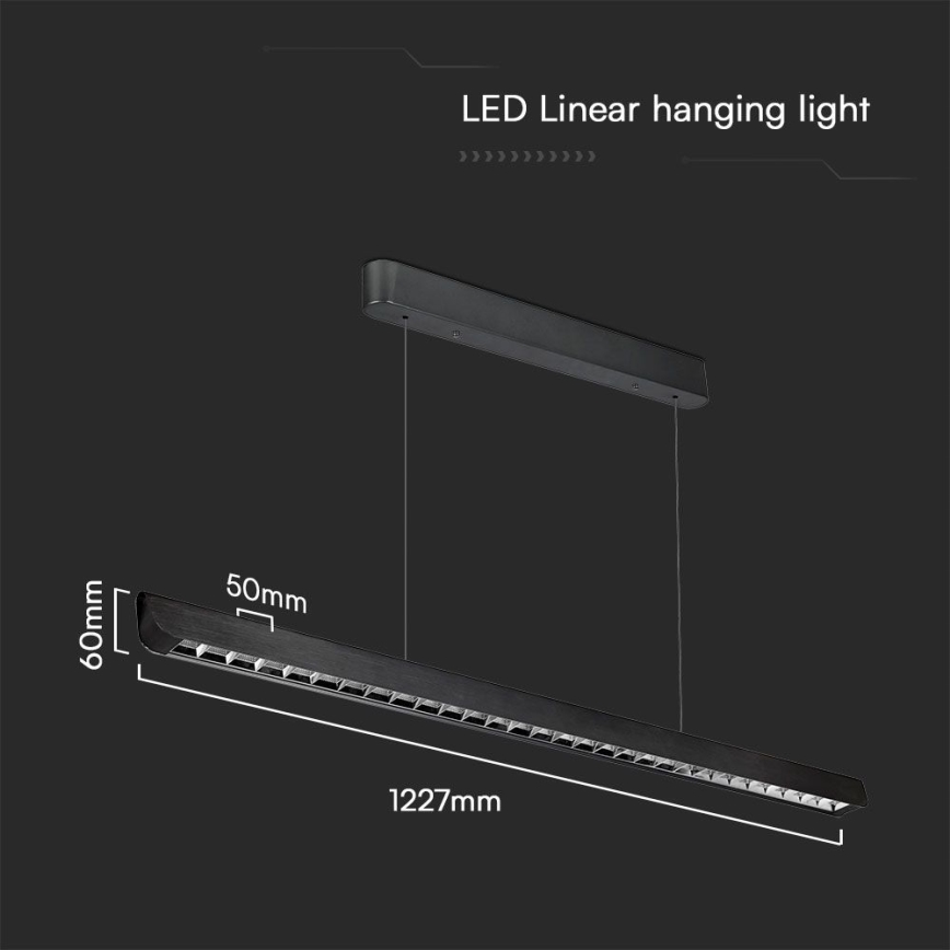 LED Hanglamp aan een koord LED/36W/230V 3000/4000/6400K zwart
