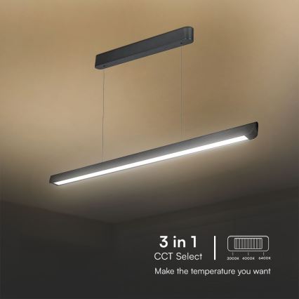 LED Hanglamp aan een koord LED/36W/230V 3000/4000/6400K zwart