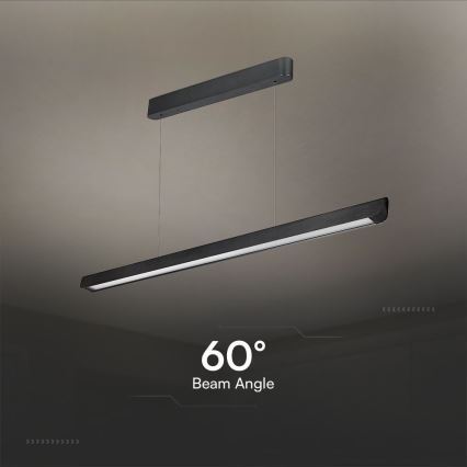 LED Hanglamp aan een koord LED/36W/230V 3000/4000/6400K zwart