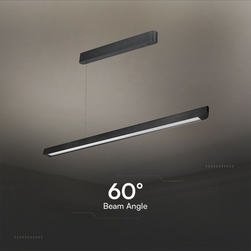 LED Hanglamp aan een koord LED/36W/230V 3000/4000/6400K zwart