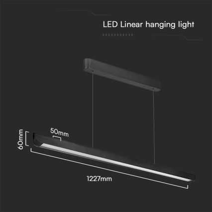 LED Hanglamp aan een koord LED/36W/230V 3000/4000/6400K zwart