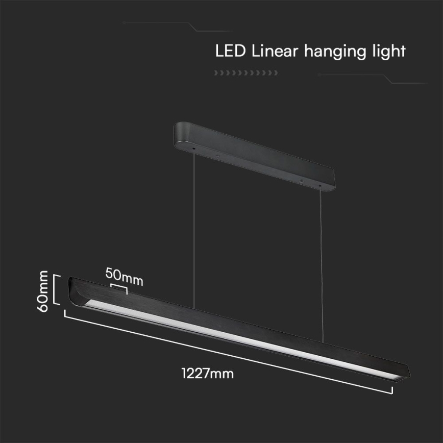 LED Hanglamp aan een koord LED/36W/230V 3000/4000/6400K zwart