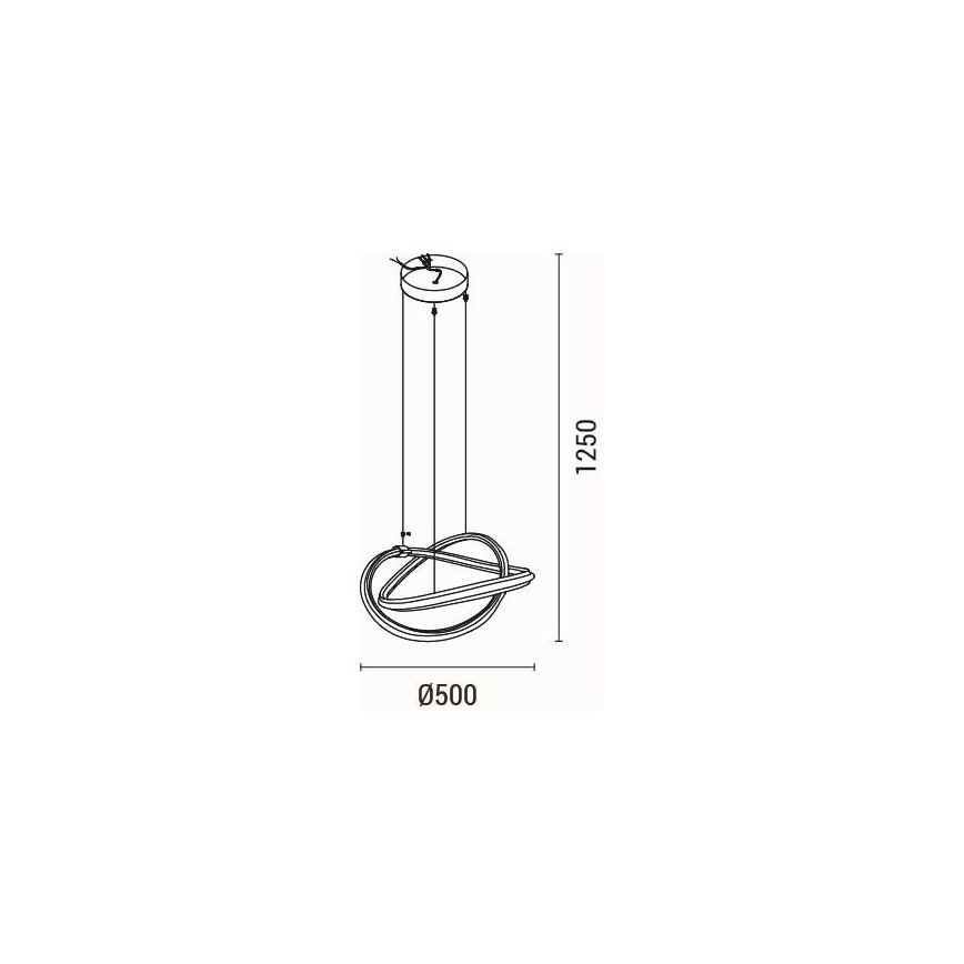LED Hanglamp aan een koord LED/38W/230V 3000K 50x120 cm