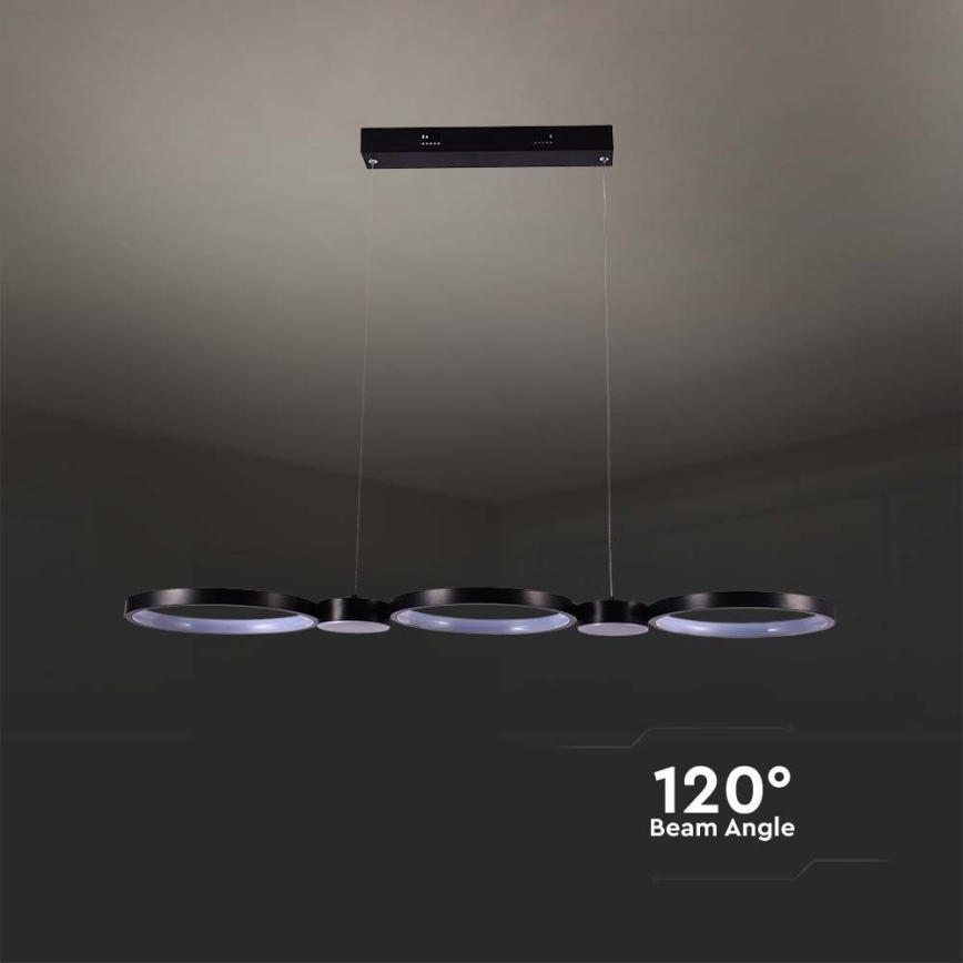 LED Hanglamp aan een koord LED/38W/230V 3000K zwart