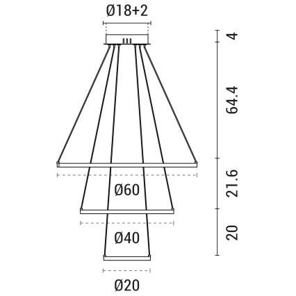 LED Hanglamp aan een koord LED/42W/230V 3000K zwart