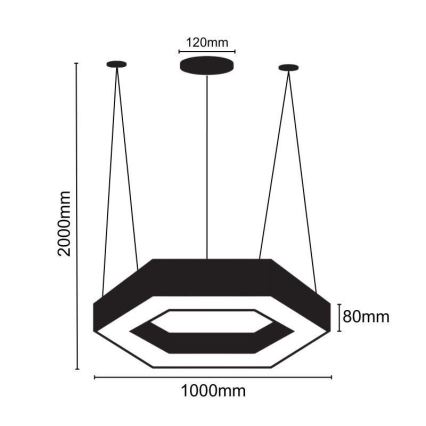 LED Hanglamp aan een koord LED/50W/230V 4000K diameter 100 cm