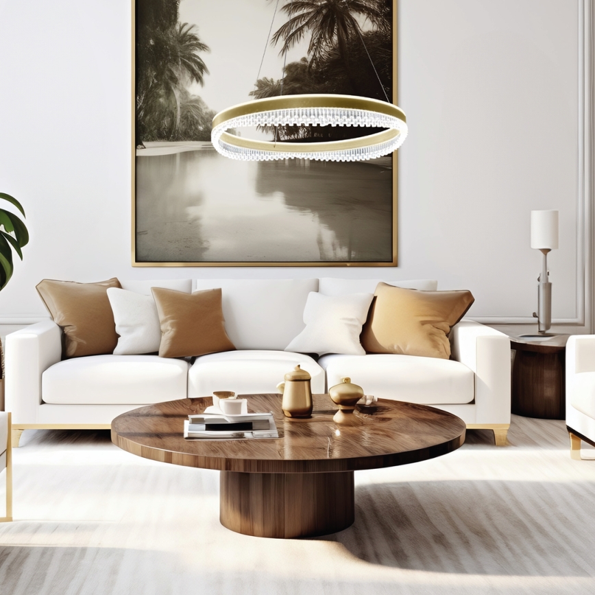 LED Hanglamp aan een koord LED/52W/230V diameter 60 cm goud