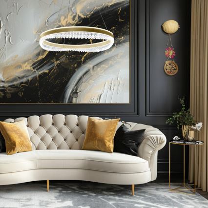 LED Hanglamp aan een koord LED/52W/230V diameter 60 cm goud