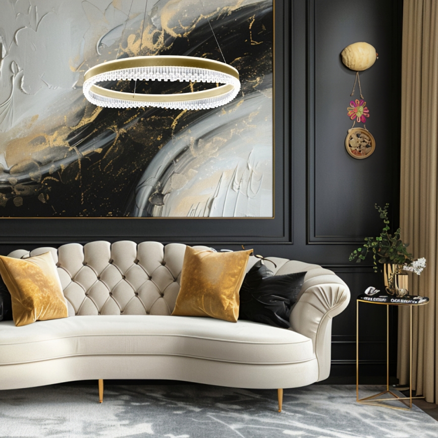LED Hanglamp aan een koord LED/52W/230V diameter 60 cm goud