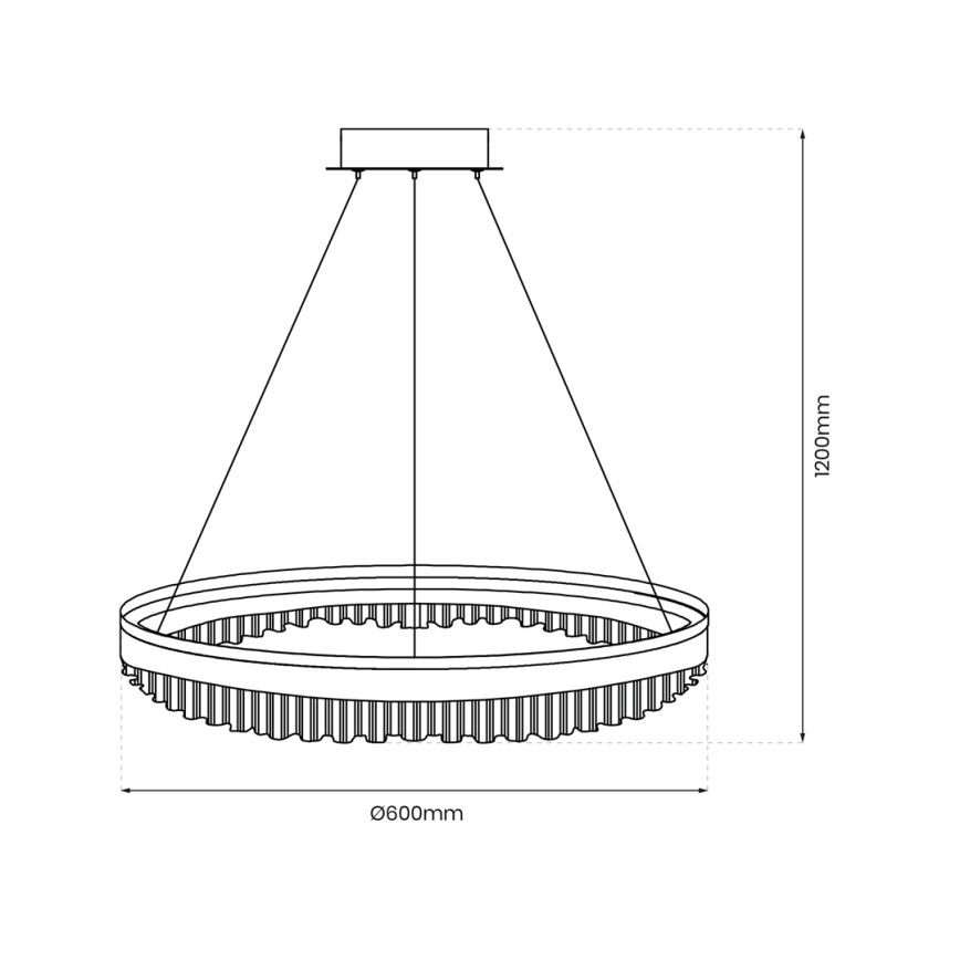 LED Hanglamp aan een koord LED/52W/230V diameter 60 cm goud