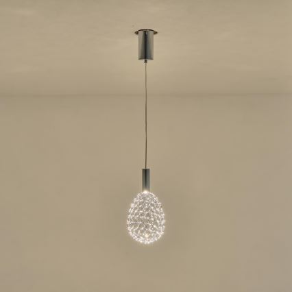 LED Hanglamp aan een koord LED/6,3W/230V 3000K glanzend chroom diameter 14 cm