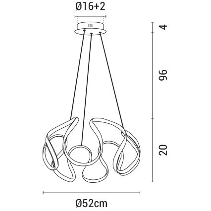 LED Hanglamp aan een koord LED/60W/230V 3000K wit