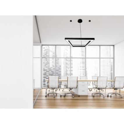 LED Hanglamp aan een koord LED/70W/230V 4000K 100x100 cm zwart