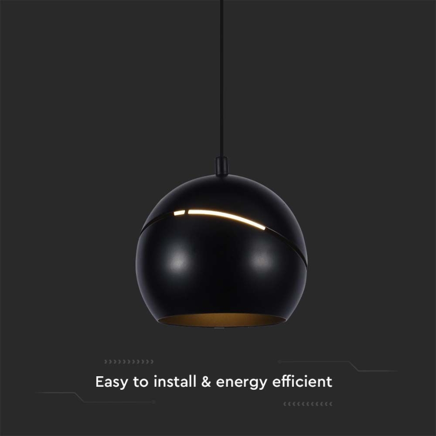 LED Hanglamp aan een koord LED/8,5W/230V 3000K zwart